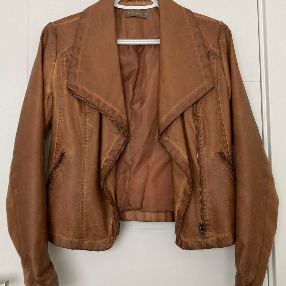 Bagatelle Brown Faux Leather Jacket EUC